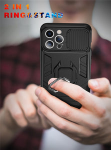 Anti-Spy Armor Shockproof CamShield Case For iPhone 12 /11/ Pro/ Max/ XR/ XS/ Max/ X /7/ 8Plus /13 Magnetic Ring Holder - Anti-Spy Guru, Anti-Spy, Camera Protection Slider, Privacy, Webcam, Slider, Privacy Screen Protector, iphone, iPhone